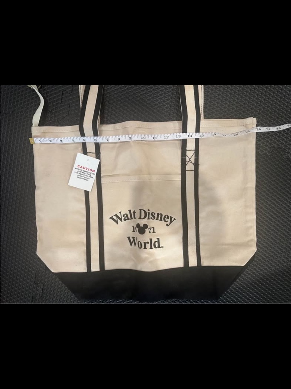 Disney Canvas Tote Bag - Cream & Black - Picture 3 of 6